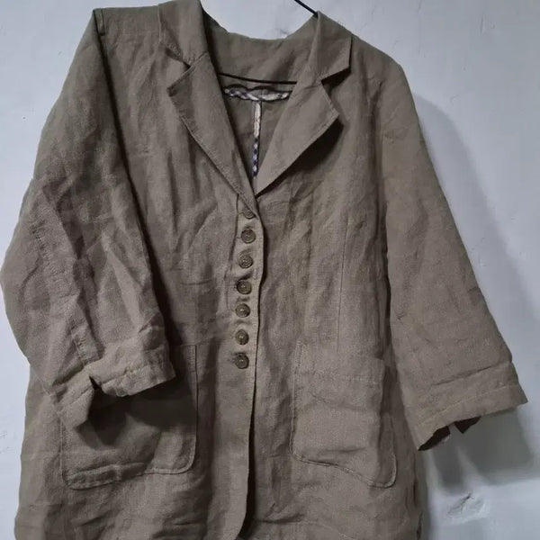 [BUNJANG] Linen Single Jacket Beige / 린넨 싱글 재킷 베이지