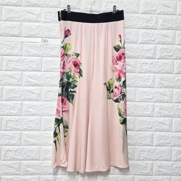 [BUNJANG] Dolce & Gabbana 28-inch Flower Silk Banding Skirt D625 / 28인치 돌체앤가바나 플라워 실크 밴딩 스커트 D625