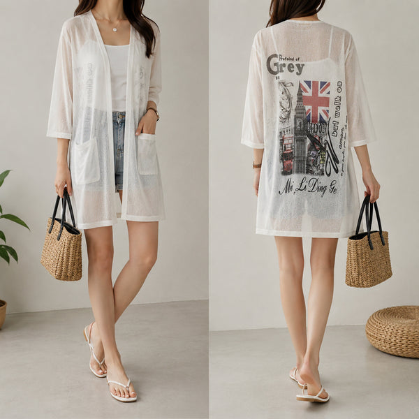 [BUNJANG] Creatore Long See-through Cardigan / [F]크레아또레 롱 시스루 가디건