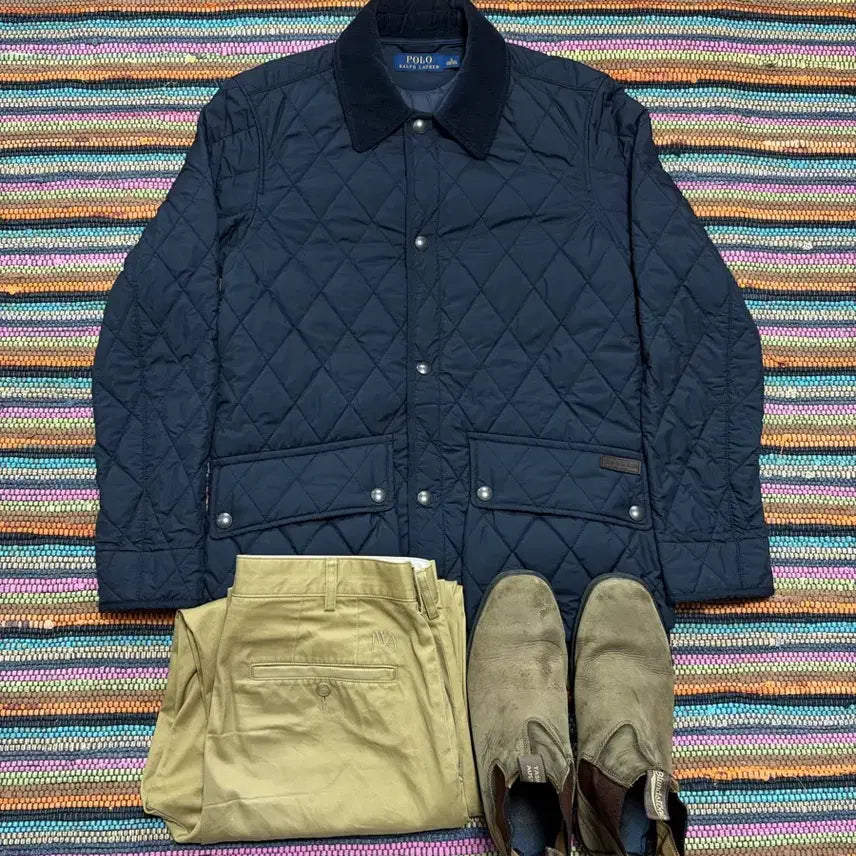 [BUNJANG] Polo Ralph Lauren Quilted Barbour Jacket Navy / S) 폴로 랄프로렌 퀼팅 바버 자켓 네이비