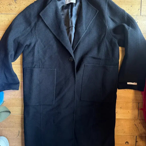 [BUNJANG] SJ SJ Wool & Cashmere Blend Black Women's Coat / SJ SJ 양모&캐시미어 블랙 여성 코트