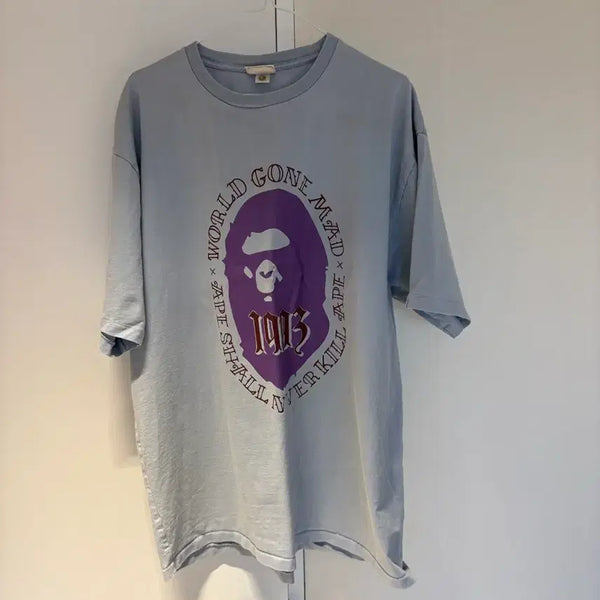 [BUNJANG] BAPE APE T-Shirt Light Blue 3XL / 베이프 APE 티셔츠 라이트블루 3XL