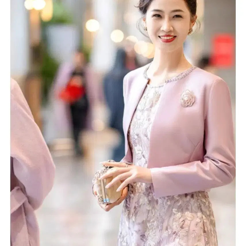 [BUNJANG] Mother of the Bride/Groom Two-Piece Suit - Purple/Pink Set (M) / 혼주 어머니 양장 정장 퍼플 핑크 세트 M 새상품