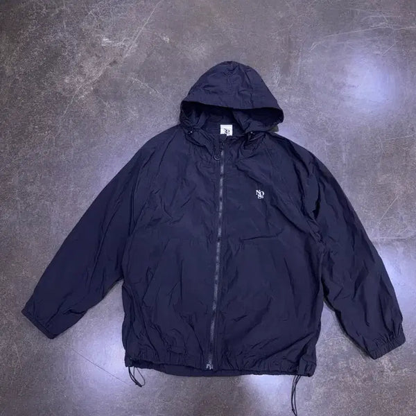 [BUNJANG] NOS7 Hooded Panel Windbreaker Jacket - Black (Size S) / NOS7 후드 패널 바람막이 윈드자켓 블랙 S