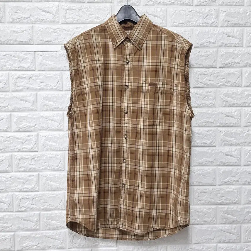 [BUNJANG] Carhartt Check Sleeveless Shirt / M-L 칼하트 체크 민소매 셔츠 D629
