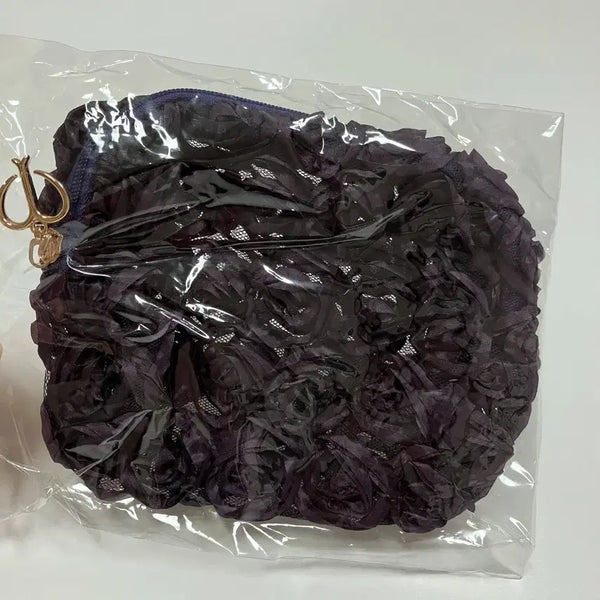 [BUNJANG] Clé de Peau Beauté Deep Purple Rose Pattern Pouch (Sealed) / 끌레드뽀 보떼 짙은 자주색 장미 패턴 파우치 (미개봉)