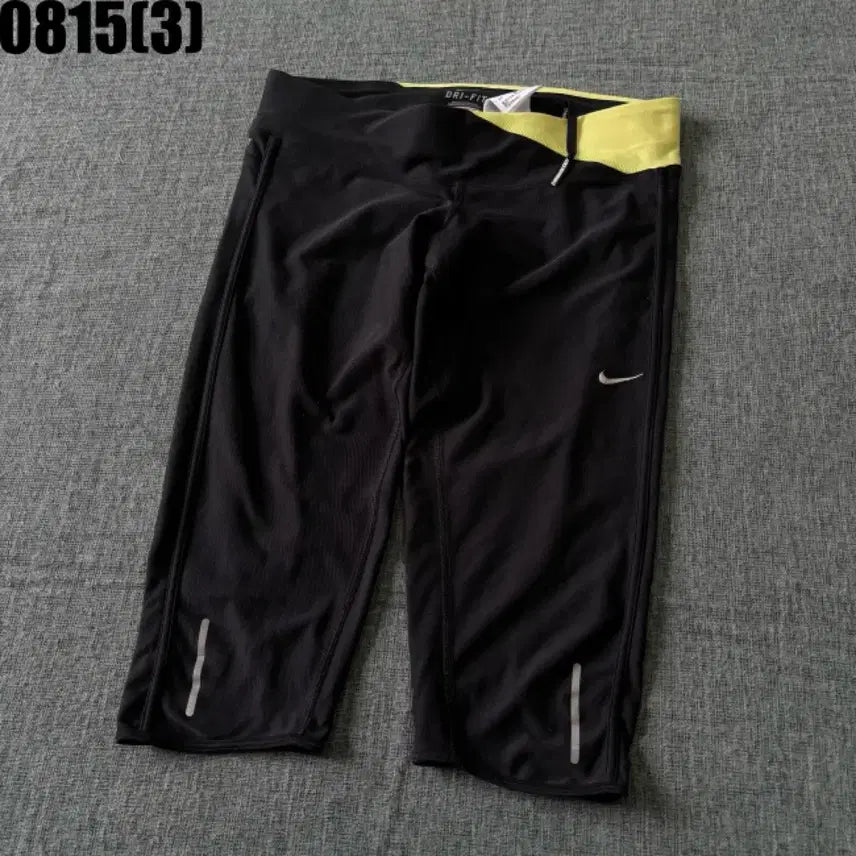 [BUNJANG] Nike Dri-FIT 3/4 Length Leggings Black Yellow M / 나이키 드라이핏 3부 레깅스 검정 블랙 옐로우 M 8/15