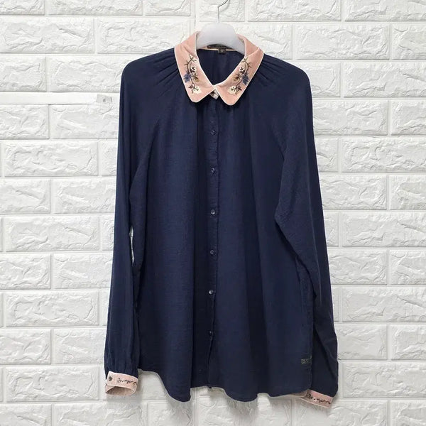 [BUNJANG] Thursday Island Navy Blouse D632 / Free 써스데이아일랜드 네이비 블라우스 D632