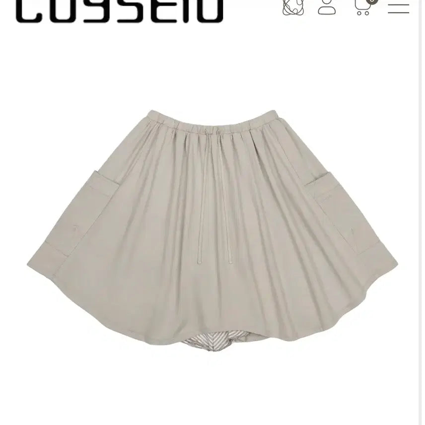 [BUNJANG] KOSEIO Stripe Midi Skirt Light Gray Size 2 / 코이세이오 스트라이프 미디스커트 라이트그레이 2사이즈