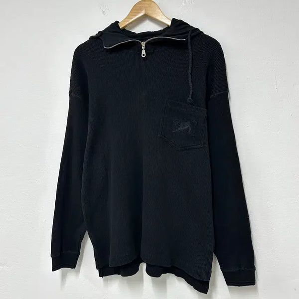[BUNJANG] PARASUCO High Neck Knit Hoodie M Black / 파라수코 하이넥 니트 후드티