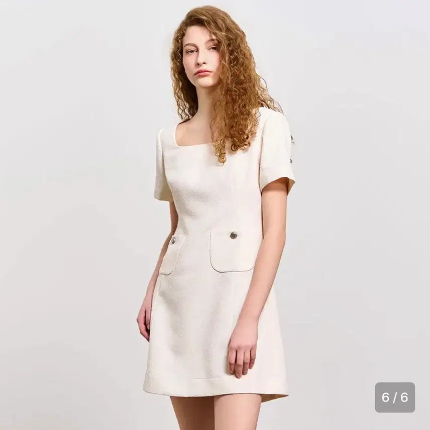 [BUNJANG] General Idea Tweed Square Neck Dress / 제너럴아이디어 스퀘어 트위드 원피스