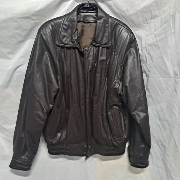 [BUNJANG] Brown Leather Jacket / 브라운 가죽 자켓