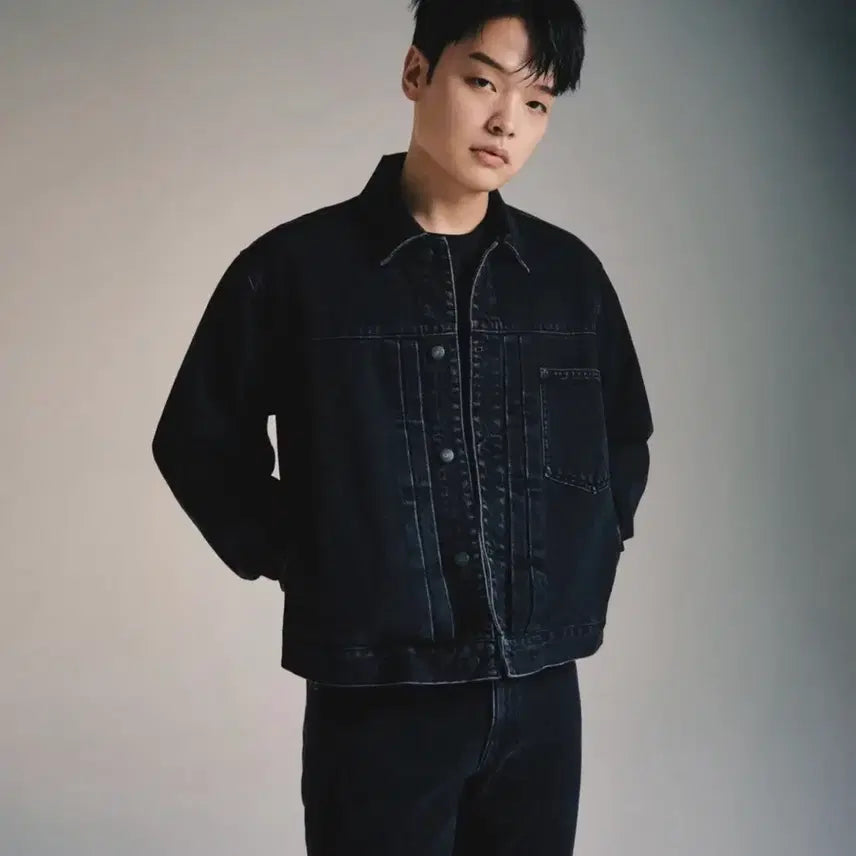 [BUNJANG] Jjangu Daddy Musinsa Trucker Jacket Black M / 짱구대디 무신사 트러커 블랙 M