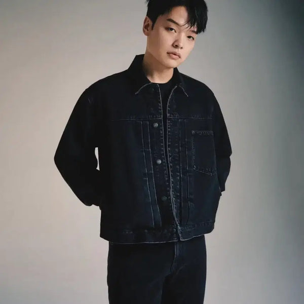 [BUNJANG] Jjangu Daddy Musinsa Trucker Jacket Black M / 짱구대디 무신사 트러커 블랙 M