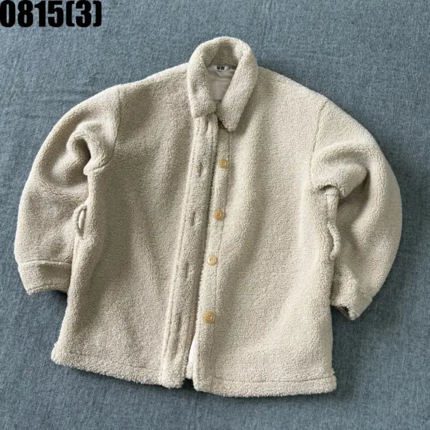 [BUNJANG] Uniqlo Fleece Jumper Beige M / 유니클로 플리스 베이지 점퍼 m 8/15