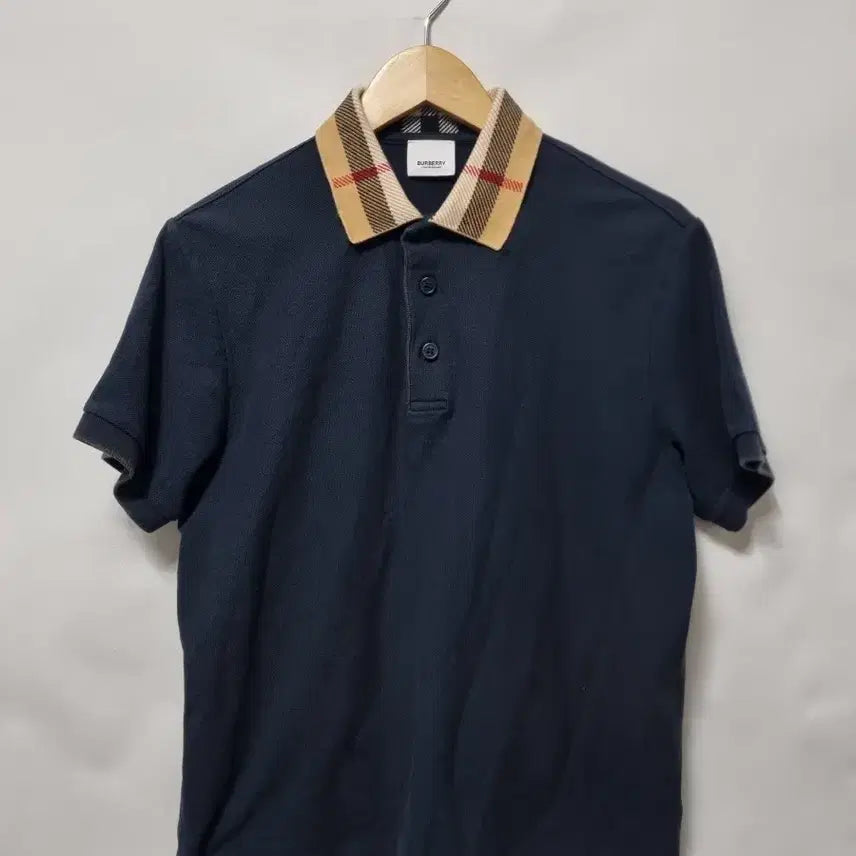 [BUNJANG] Burberry Check Collar T-Shirt L / 버버리 체크 카라 티셔츠 L