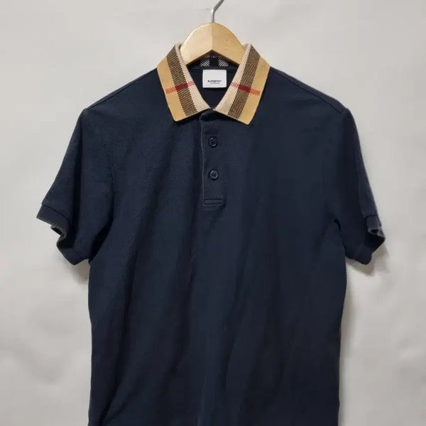 [BUNJANG] Burberry Check Collar T-Shirt L / 버버리 체크 카라 티셔츠 L
