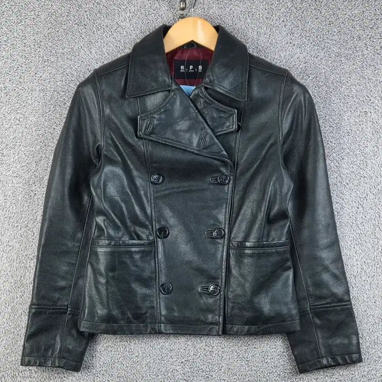 [BUNJANG] RPB Double-Breasted Leather Jacket / RPB 더블 브레스티드 가죽 자켓 ( 2 ) / 13284
