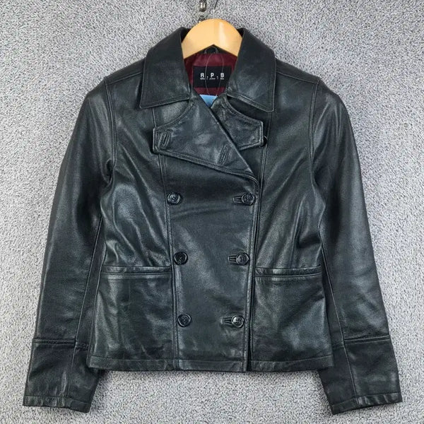 [BUNJANG] RPB Double-Breasted Leather Jacket / RPB 더블 브레스티드 가죽 자켓 ( 2 ) / 13284