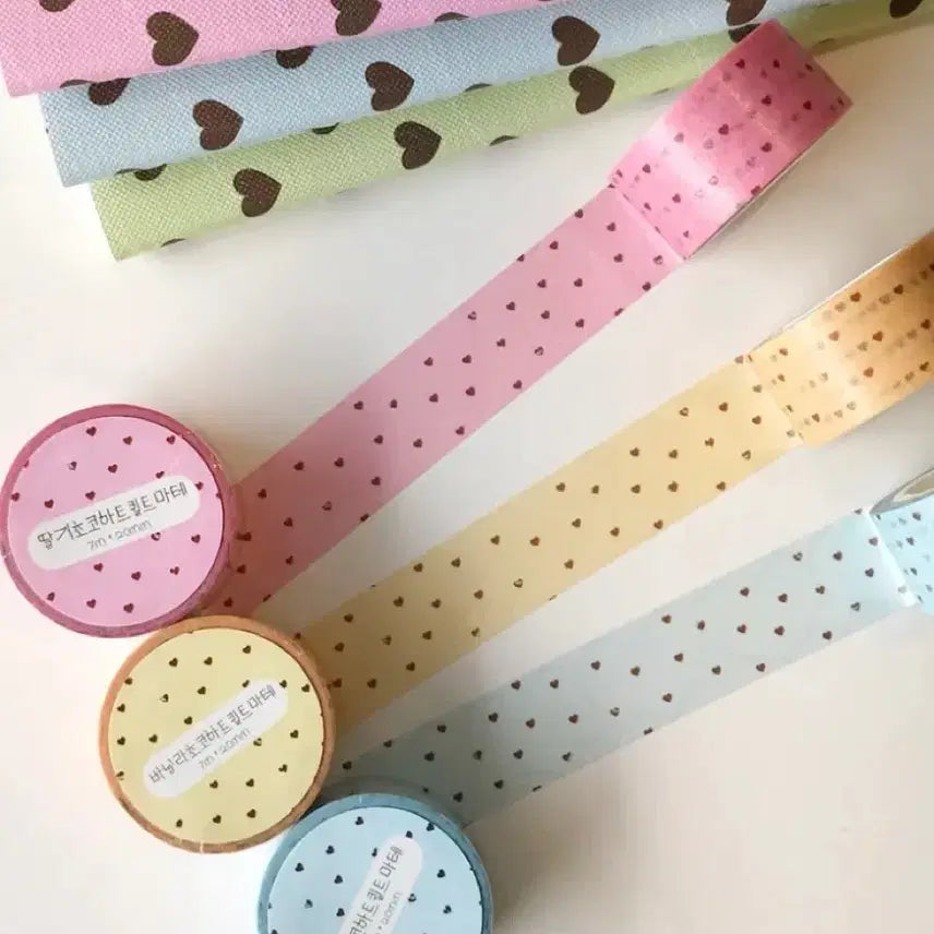[BUNJANG] Butterland Heart Quilt Washi Tape Set (3 Types) / [3종set]버터랜드 하트퀼트 마테