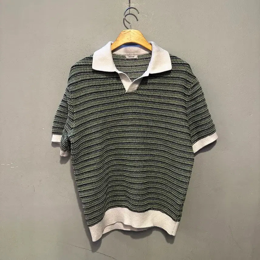 [BUNJANG] System Knit Collar T-shirt / 시스템 니트 카라티