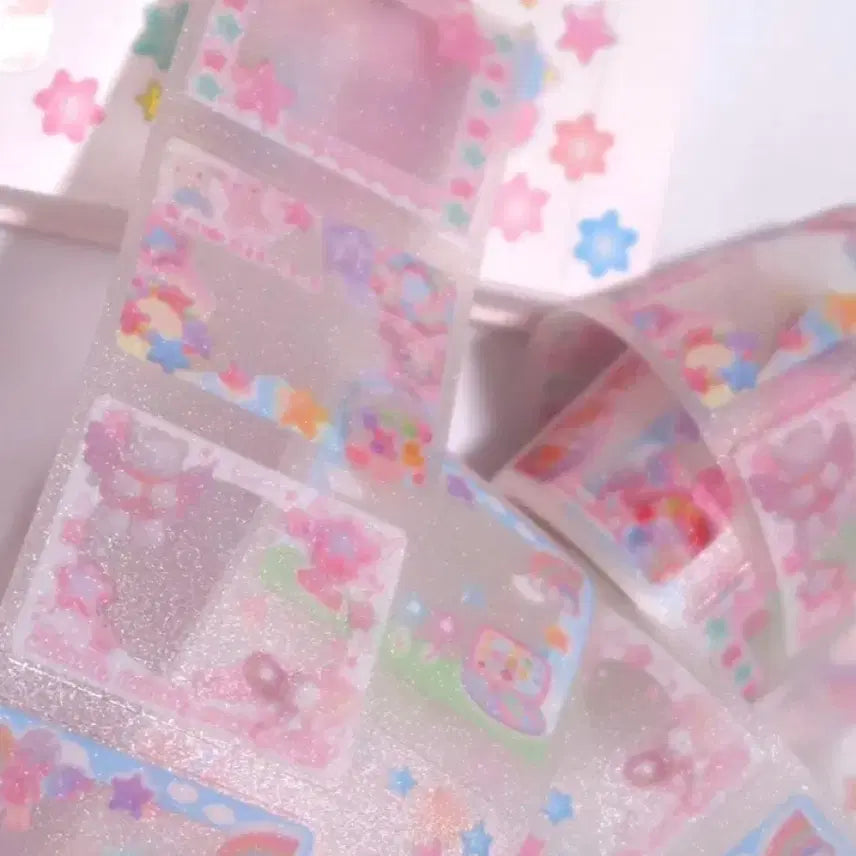 [BUNJANG] Pearly Button Frame Kiss Cut Washi Tape / 펄리버튼 프레임 키스컷