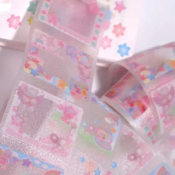 [BUNJANG] Pearly Button Frame Kiss Cut Washi Tape / 펄리버튼 프레임 키스컷