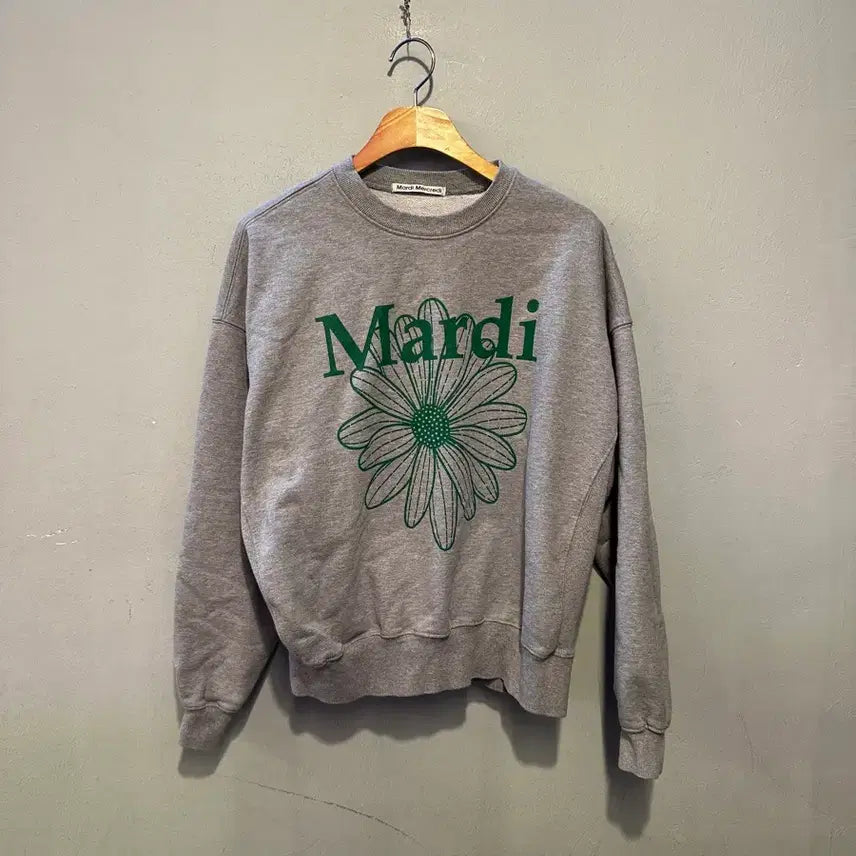 [BUNJANG] Mardi Mercredi Flower Sweatshirt Grey / 마르디 메크르디 플라워 맨투맨 그레이