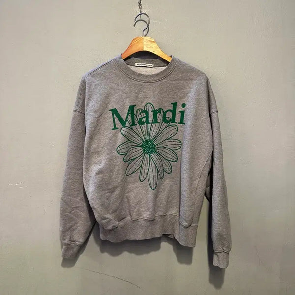 [BUNJANG] Mardi Mercredi Flower Sweatshirt Grey / 마르디 메크르디 플라워 맨투맨 그레이