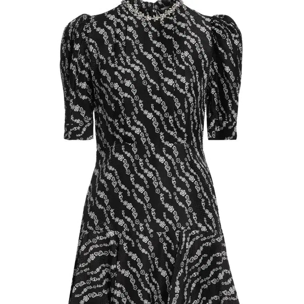 [BUNJANG] Sandro Heart Pattern Puff Sleeve Mini Dress / (새상품) 산드로 원피스