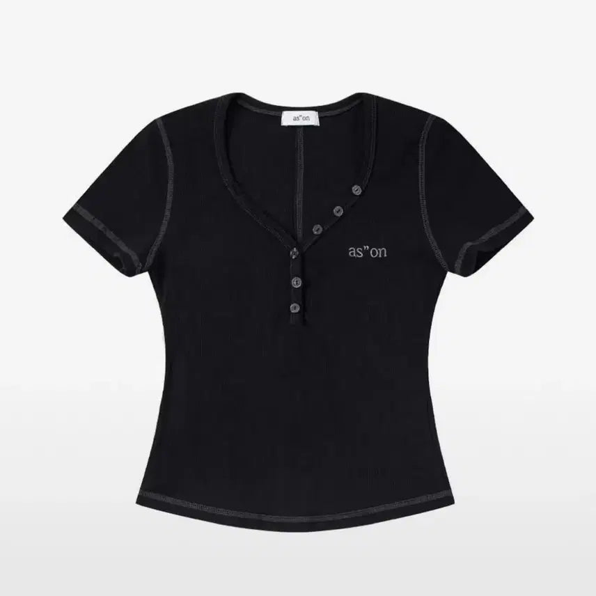 [BUNJANG] Ason Button T-Shirt Short Sleeve / ason 애즈온 버튼 티 반팔
