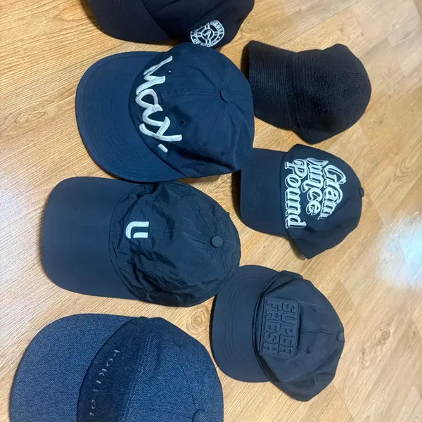 [BUNJANG] Nylon Snapback Baseball Cap - Bundle Set / 블랙모자 일괄판매
