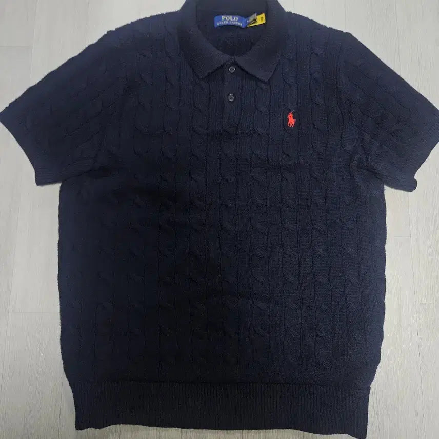 [BUNJANG] Polo Ralph Lauren Cable Short Sleeve PK Knit M / 폴로랄프로렌 케이블 반팔 pk 니트