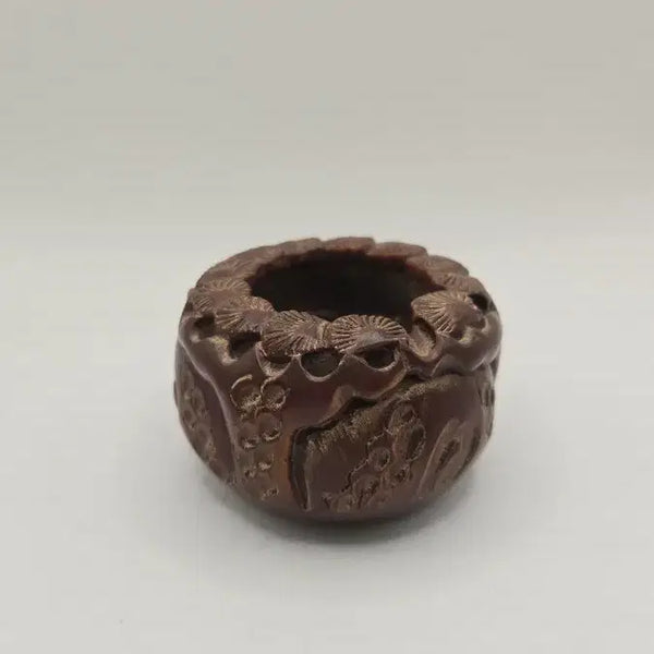 [BUNJANG] Antique Carved Wooden Brush Holder / 민속품 나무 소품 필세 골동품