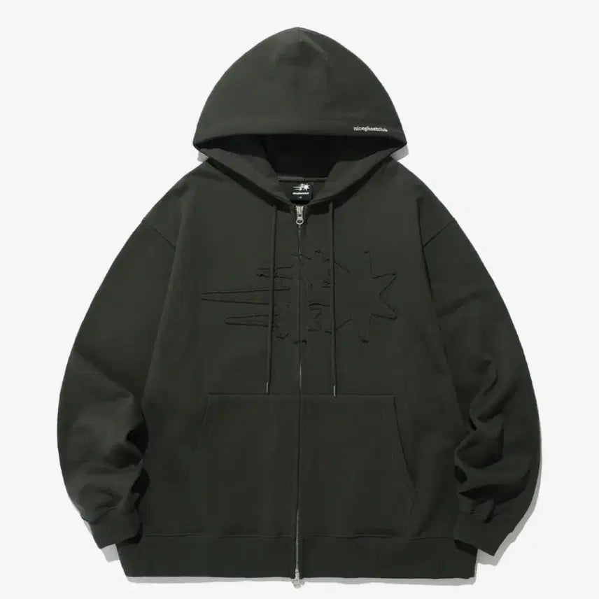 [BUNJANG] Nice Ghost Club Charcoal Hoodie Zip-Up / 나이스고스트클럽 후드집업 차콜