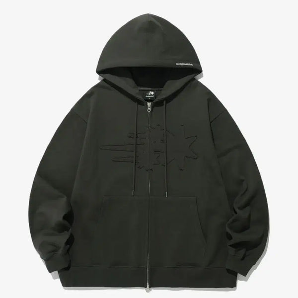 [BUNJANG] Nice Ghost Club Charcoal Hoodie Zip-Up / 나이스고스트클럽 후드집업 차콜
