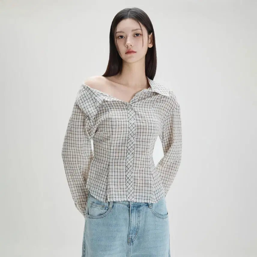 [BUNJANG] MISOO One-Shoulder Shirt / 미쏘 원오프숄더 셔츠