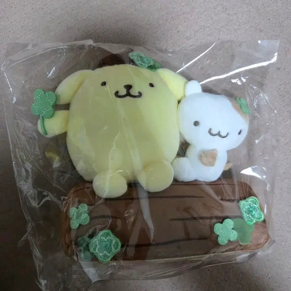 [BUNJANG] Sanrio Pompompurin 30th Anniversary Wooden Mascot Keychain / 산리오 폼폼푸린 30주년 무뉴구루미 통나무 마스코트 키링