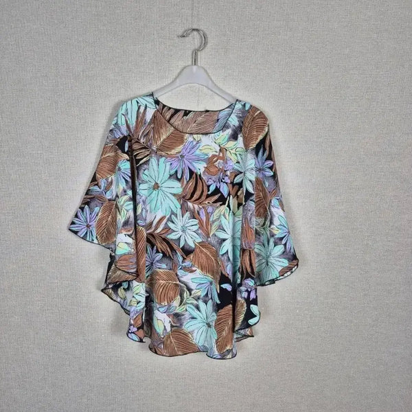 [BUNJANG] Floral Pattern Batwing Fit Blouse / (#88,99추천)빅사이즈 화사한 가오리핏 플라워패턴 블라우스
