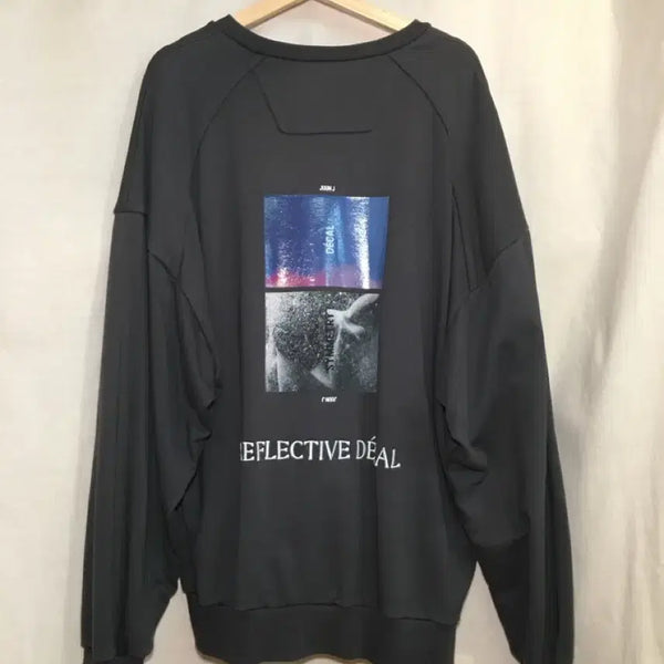 [BUNJANG] Juun.J Charcoal Raglan Back Print Sweatshirt / 준지 Juun.J 차콜 나그랑 백프린팅 맨투맨