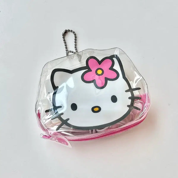[BUNJANG] 1998 Hello Kitty Flower PVC Pouch with Keychain / [1998]고전 키티 꽃 pvc 파우치 키링 빈티지 키티