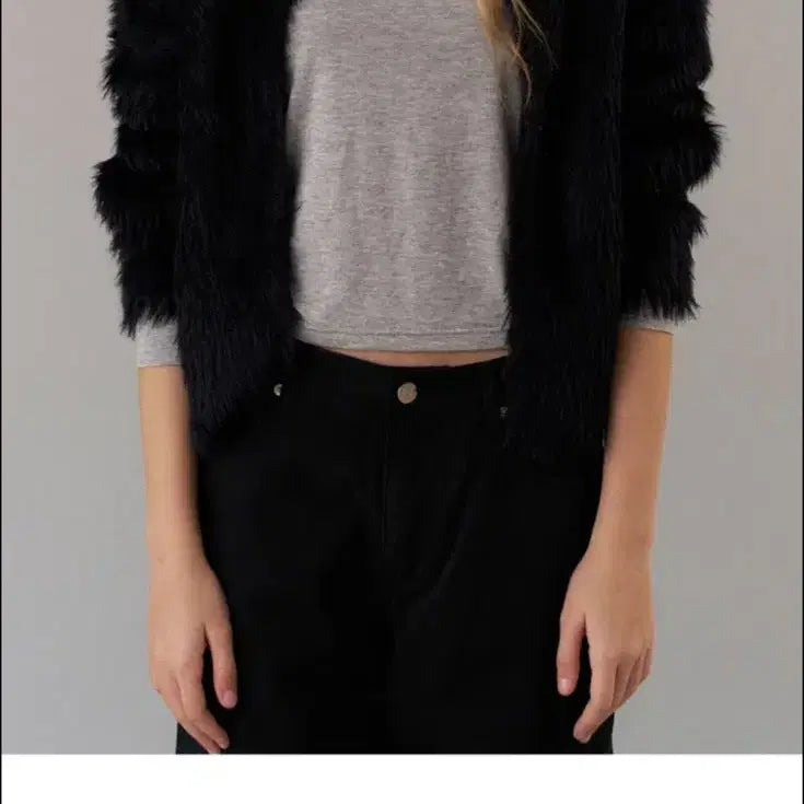 [BUNJANG] Headment Teddy Cardigan Black / 헤더먼트 테디가디건 블랙