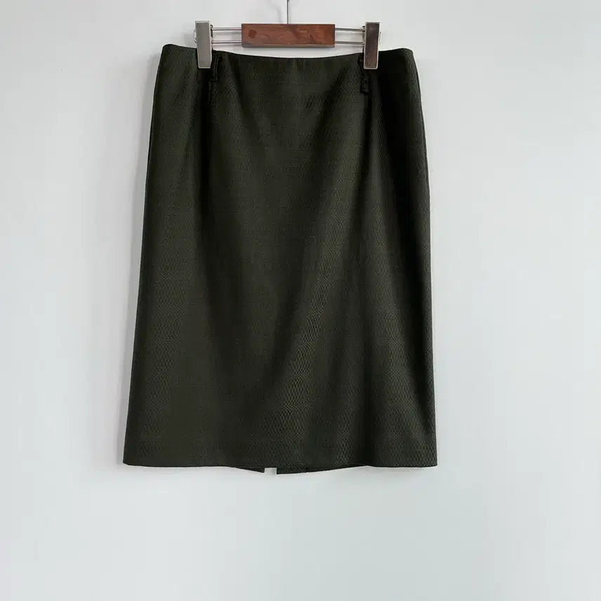 [BUNJANG] ICB (아이씨비) Green Pattern H-Line Wool Blend Skirt / ICB 아이씨비 써머 울 일본 수입 그린 패턴 H라인 스커트-029