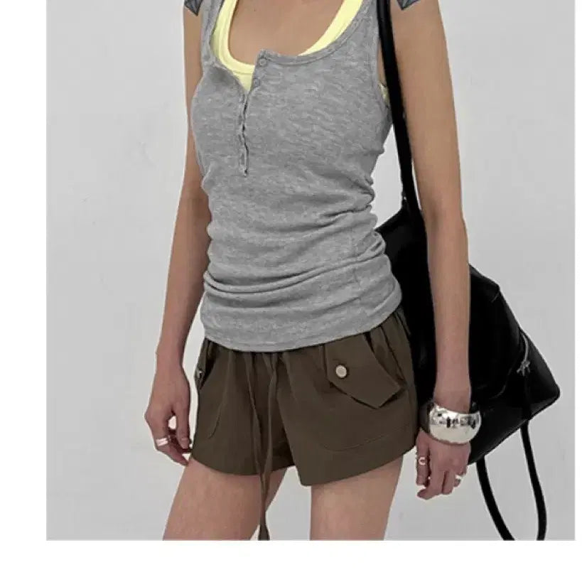 [BUNJANG] Black Up Sleeveless Top / 블랙업 나시