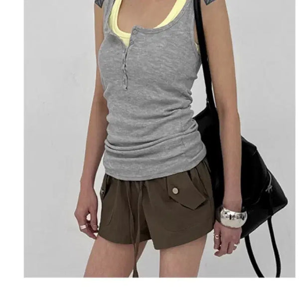 [BUNJANG] Black Up Sleeveless Top / 블랙업 나시