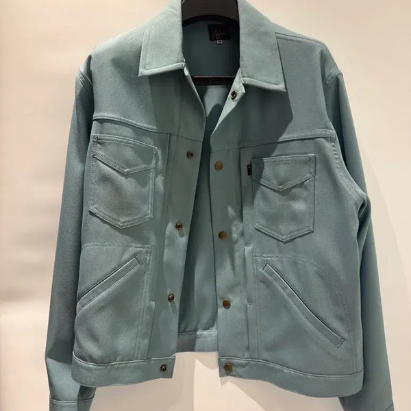 [BUNJANG] Needles Cowboy Trucker Jacket Sky Blue/Mint Polyester Twill / [Needles] 니들스 카우보이 자켓 스카이블루/민트