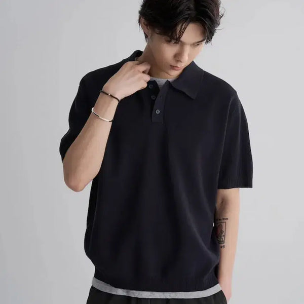 [BUNJANG] 8 Seconds Short Sleeve Knit Ash L / 에잇세컨즈 강연 칼라 반소매 니트 애쉬 L