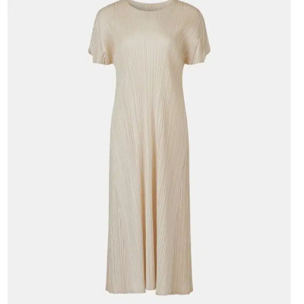 [BUNJANG] Pleats Please Light Beige Pleated Dress / 플리츠미 플리츠 원피스