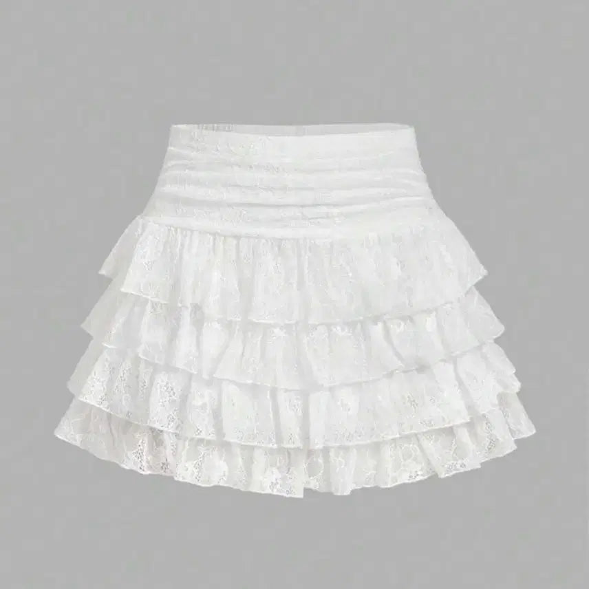 [BUNJANG] White Layered Mini Skirt / 시즈니룩 캉캉치마 화이트 미니스커트 치마