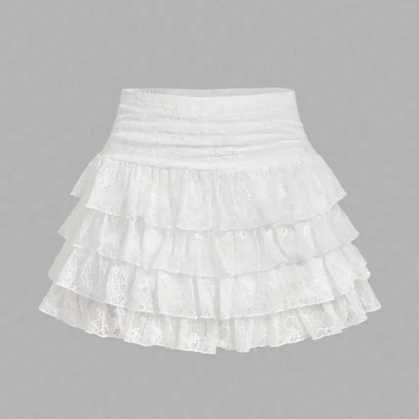 [BUNJANG] White Layered Mini Skirt / 시즈니룩 캉캉치마 화이트 미니스커트 치마